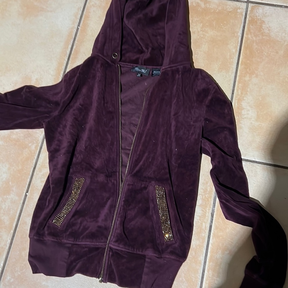 Purple jacket with hood for women, brand kiss me.Z:S.